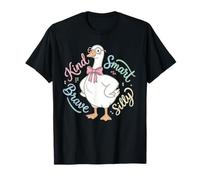 Kind Smart Brave Silly Cute Goose Positive Affirmations Kids T-Shirt