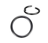 KIND SUNDAY Titanium Nose Rings Hoop/Hinged Jewelry Earring for Septum, Cartilage earrings and Piercing ring for Conch, Daith, Rook, Lip, Belly Button, Body Piercings for Women and Men, 18g, 10mm