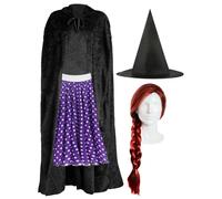 Kind Witch Costume - Skirt, Cape, Hat & Wig I Love Fancy Dress Multi Medium