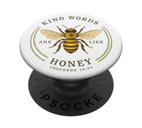 Kind Words Are Like Honey Bible Verse Bee Design PopSockets Adhesive PopGrip