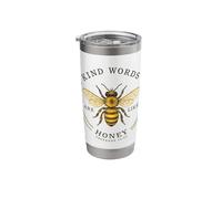 Kind Words are Like Honey Bible Verse Bee Design Stainless Steel Insulated Tumbler