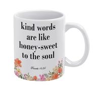Kind Words are Like Honey-Sweet to The Soul Mug,Scripture Proverbs 16:24 Mug Funny Coffee Mug,Man Cave Prints,The Best Gift for Colleagues, Parents, and Grandparents, 110z Men and Women