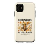 Kind Words are Sweet Honey Christian Bee Bible Proverb Verse Case for iPhone 11