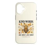 Kind Words are Sweet Honey Christian Bee Bible Proverb Verse Case for iPhone 16