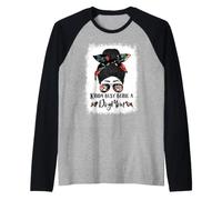 Kinda Busy Being A Dog Mom Norfolk Terrier Funny Messy Bun Raglan Baseball Tee