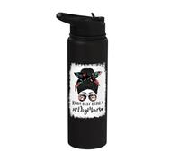 Kinda Busy Being A Dog Mom Norfolk Terrier Funny Messy Bun Stainless Steel Insulated Water Bottle