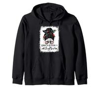 Kinda Busy Being A Dog Mom Norfolk Terrier Funny Messy Bun Zip Hoodie
