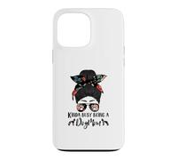 Kinda Busy Being A Dog Mom Pharaoh Hound Funny Messy Bun Case for iPhone 13 Pro Max