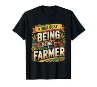 Kinda Busy Being A Farmer Country Tractor Value Graphic T-Shirt