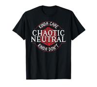 KINDA CARE CHAOTIC NEUTRAL KINDA DON'T funny design T-Shirt