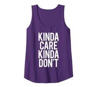 Kinda Care Kinda Don't Gym Workout Funny Sarcastic Saying Tank Top