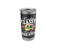 Kinda Classy Sorta Bad Assy Funny Camping Girls Trip Stainless Steel Insulated Tumbler