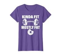 Kinda Fit Mostly Fat Fitness Funny Workout Exercise Gym T-Shirt