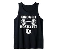 Kinda Fit Mostly Fat Fitness Funny Workout Exercise Gym Tank Top