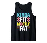 Kinda Fit Mostly Fat Funny Gym Design Tank Top