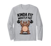 Kinda Fit Mostly Fat Funny Gym Workout Sarcastic Fitness Men Long Sleeve T-Shirt
