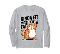Kinda Fit Mostly Fat Funny Gym Workout Sarcastic Fitness Men Long Sleeve T-Shirt