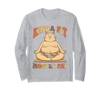 Kinda Fit Mostly Fat Funny Gym Workout Sarcastic Fitness Men Long Sleeve T-Shirt
