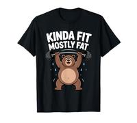 Kinda Fit Mostly Fat Funny Gym Workout Sarcastic Fitness Men T-Shirt