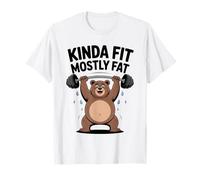 Kinda Fit Mostly Fat Funny Gym Workout Sarcastic Fitness Men T-Shirt