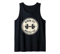 Kinda Fit Mostly Fat Funny Gym Workout Sarcastic Fitness Men Tank Top