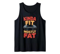 Kinda Fit Mostly Fat Funny Gym Workout Sarcastic Fitness Men Tank Top