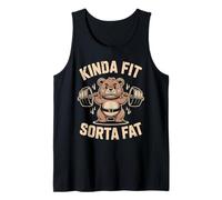 Kinda Fit Sorta Fat Funny Cute Bear Weightlifter Workout Gym Tank Top