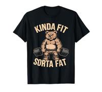 Kinda Fit Sorta Fat - Funny Gym Bear Weightlifting Workout T-Shirt