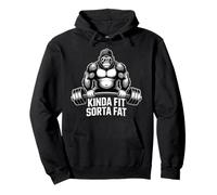 Kinda Fit Sorta Fat Funny Gym Gorillas Workout Weightlifting Pullover Hoodie