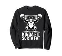 Kinda Fit Sorta Fat Funny Gym Gorillas Workout Weightlifting Sweatshirt