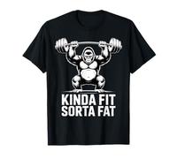 Kinda Fit Sorta Fat Funny Gym Gorillas Workout Weightlifting T-Shirt