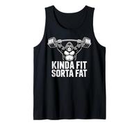 Kinda Fit Sorta Fat Funny Gym Gorillas Workout Weightlifting Tank Top