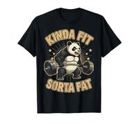 Kinda Fit Sorta Fat Funny Gym Panda Weightlifting Workout T-Shirt