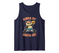 Kinda Fit Sorta Fat Funny Gym Panda Weightlifting Workout Tank Top