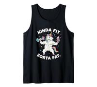Kinda Fit Sorta Fat Funny Gym Unicorn Weightlifting Workout Tank Top
