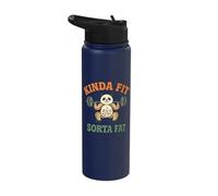 Kinda Fit Sorta Fat Gym Panda Bear Weightlifting Workout Stainless Steel Insulated Water Bottle