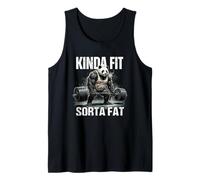 Kinda Fit Sorta Fat Gym Panda Weightlifting Workout Fitness Tank Top