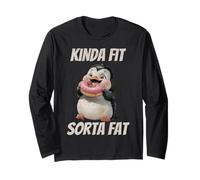 Kinda Fit Sorta Fat Penguin Doughnut Funny Gym Workout 2025 Long Sleeve T-Shirt