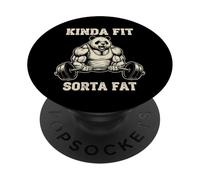 Kinda Fit Sorta Fat Powerlifting Panda Bear | Funny Gym PopSockets Adhesive PopGrip