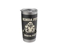 Kinda Fit Sorta Fat Powerlifting Panda Bear | Funny Gym Stainless Steel Insulated Tumbler