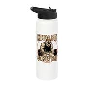 Kinda Fit Sorta Fat Powerlifting Panda Bear | Funny Gym Stainless Steel Insulated Water Bottle