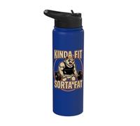 Kinda Fit Sorta Fat Powerlifting Panda Bear | Funny Gym Stainless Steel Insulated Water Bottle