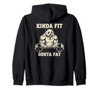 Kinda Fit Sorta Fat Powerlifting Panda Bear | Funny Gym Zip Hoodie