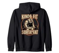 Kinda Fit Sorta Fat Powerlifting Panda Bear | Funny Gym Zip Hoodie