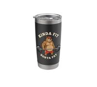 Kinda Fit Sorta Fat Shirt Funny Bear Gym Dad BOD Tee Stainless Steel Insulated Tumbler