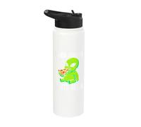 Kinda Human Sorta Alien Funny Chubby Alien Eating Pizza Meme Stainless Steel Insulated Water Bottle