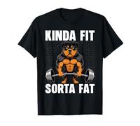 Kinda Sorta Fat Gym Rottweiler Weightlifting T-Shirt