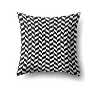 Kinde Cushions with Covers Included Black Pillow Cases Cotton Hemp Cushion Covers Washable Pillowcase Invisible Zipper Pillow Case for Home Office Sofa Bedroom Car Cushion Cover 50x50cm/1 Pcs