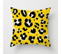 Kinde Cushions with Covers Included Black Yellow Pillow Cases Cotton Hemp Cushion Covers Washable Pillowcase Invisible Zipper Pillow Case for Home Office Sofa Bedroom Car Cushion Cover 80x80/1 Pcs