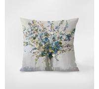 Kinde Cushions with Covers Included Blue Yellow Pillow Cases Cotton Hemp Cushion Covers Washable Pillowcase Invisible Zipper Cushion Covers 45 x 45 Soft Pillow Case Deco Cushions 45cm x 45cm 1 Pcs